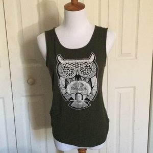 olive owl sleeveless top